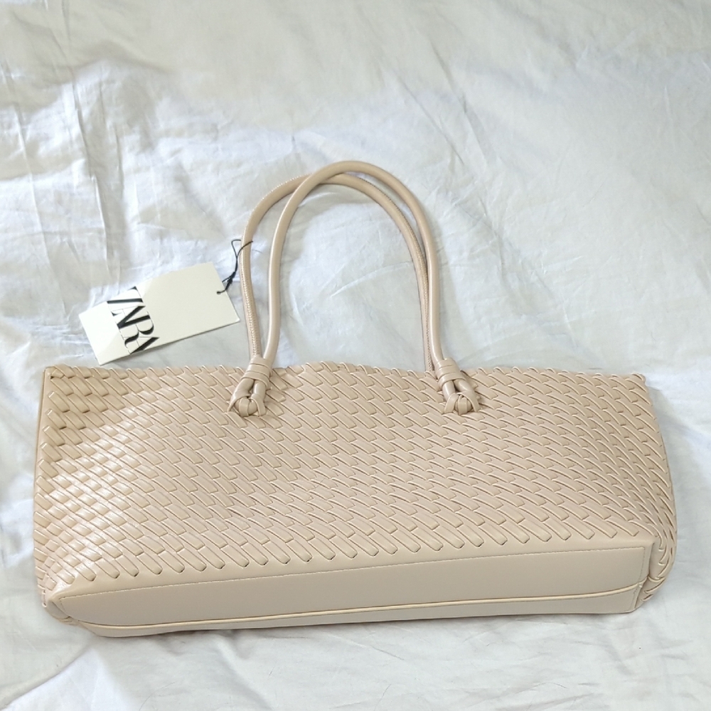 Zara Beige Woven Bag